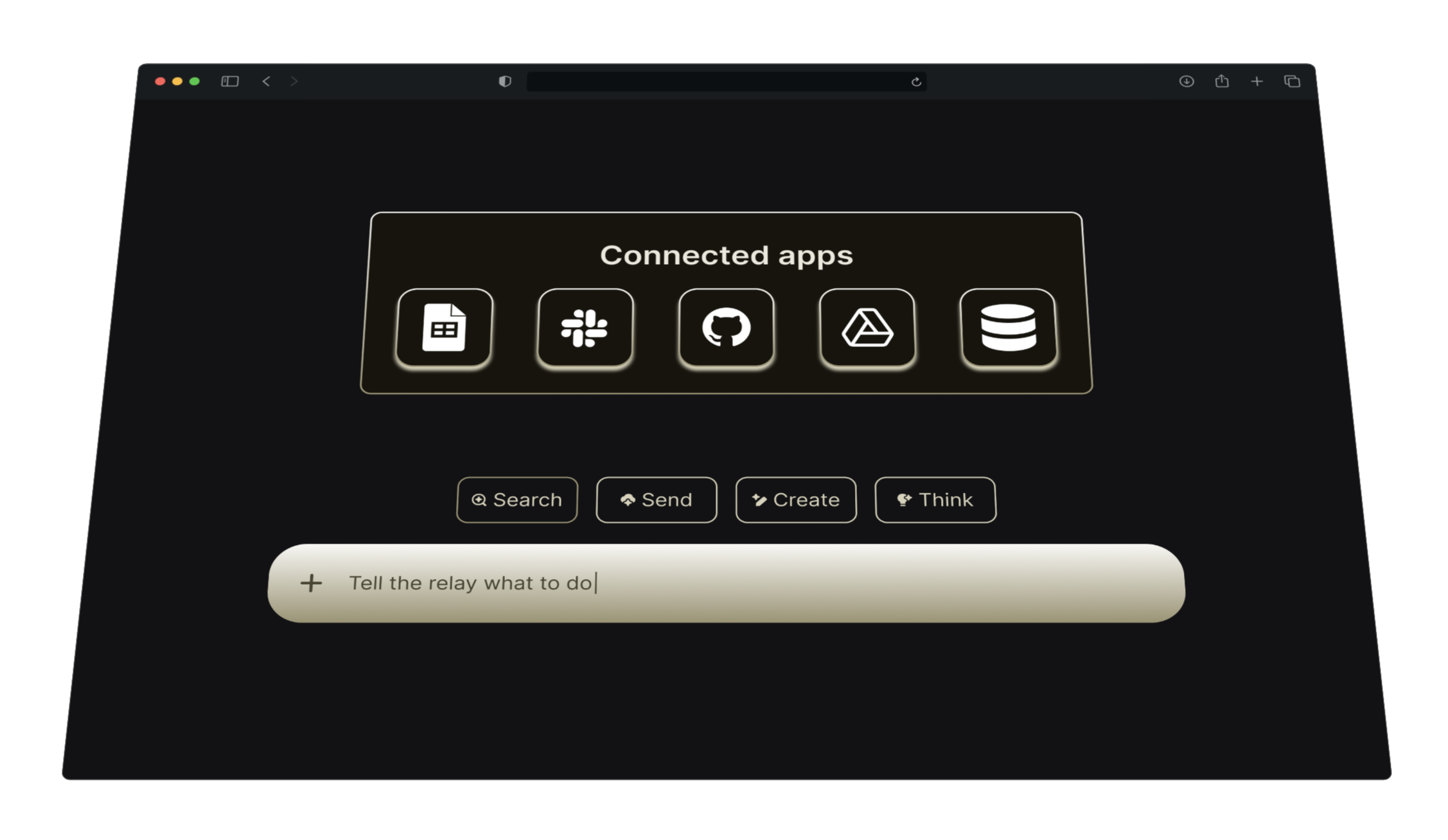 Browser displaying app interface